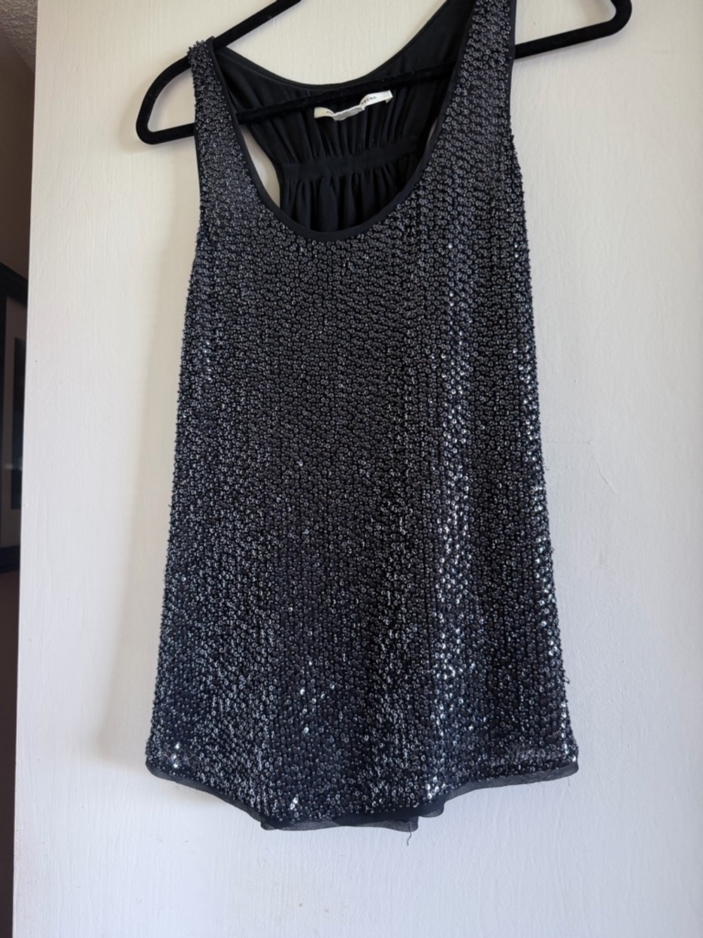 Diane Von Furstenberg NAVY Sequin Bodice Dress
